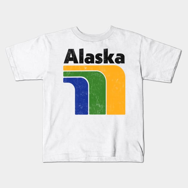 Alaska // Retro Style Design Kids T-Shirt by DankFutura